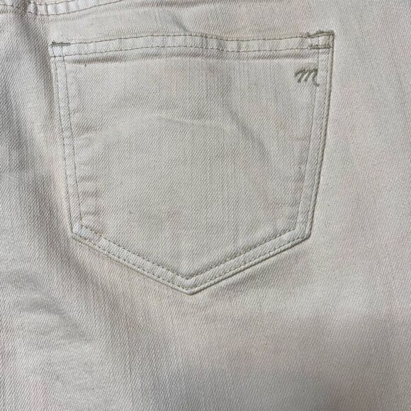 Madewell Jeans Beige Ivory Distressed Womens Size 27 Straight Leg Stretchy - Picture 8 of 11